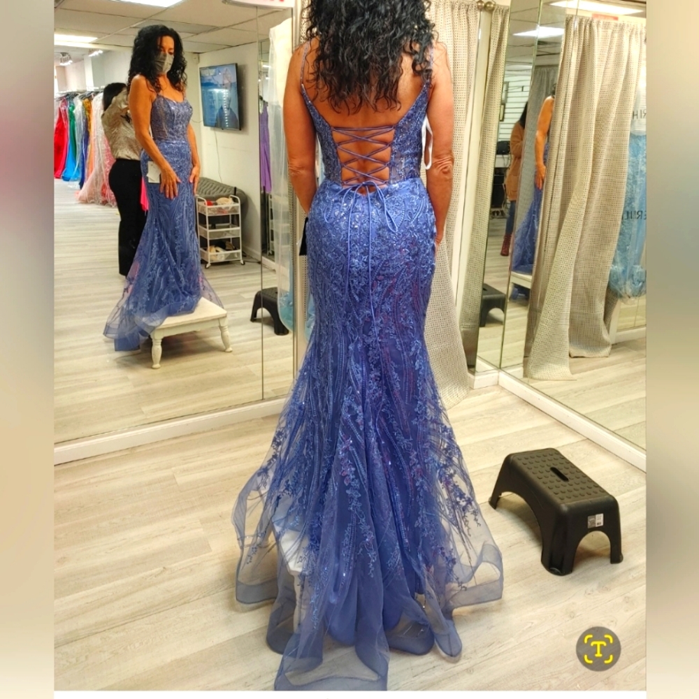 SHERRI HILL gown - Periwinkle - style 54275 - size 8.